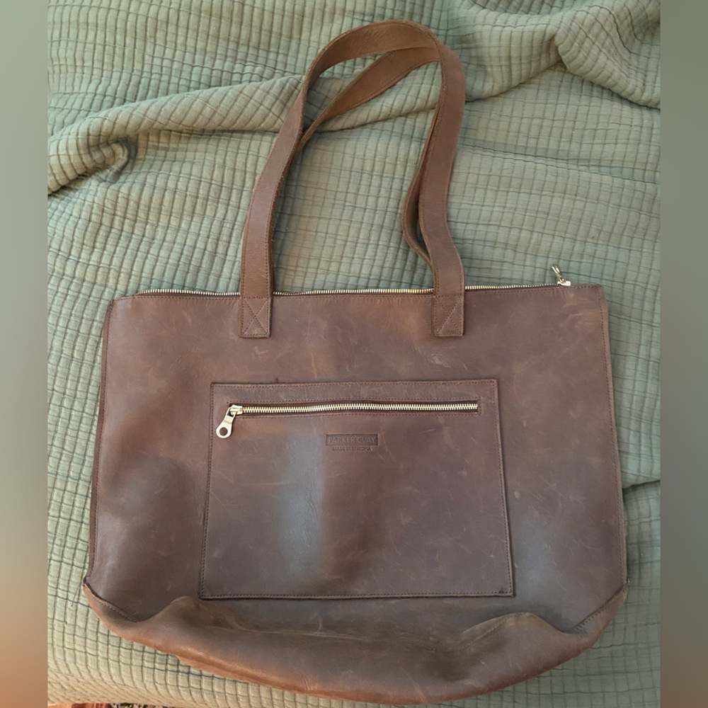 Parker Clay Entoto Zip Tote Chocolate Brown